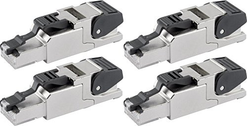 Telegärtner J00026A2000 feldkonfektionierbarer RJ45-Stecker für AWG24/1-AWG22/1, AWG27/7-AWG22/7 (4 Sätze)
