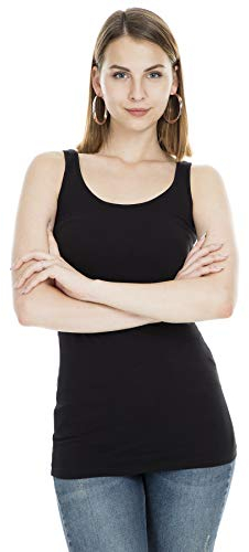 VERO MODA Damen Tank Top VMMaxi My Soft Long Basic Damentop 10185110 Black XXL