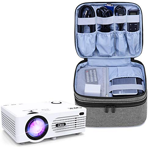 Luxja Sac pour Mini Projecteur XuanPad, DR.Q, APEMAN et QKK, Sacoche pour Mini Videoprojecteur et Accessoires, Gris