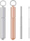 Cannucce pieghevoli riutilizzabili in metallo, cannuccia telescopica con custodia in alluminio per la pulizia With Silver Straws