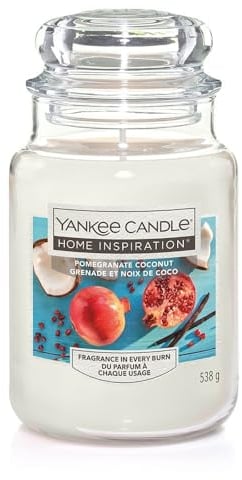 Yankee Candle, Pomegranade Coconut Large Jar Candle - Fresh Tropical Fruity Coconut & Pomegranate Scent - Take to distant beaches with fresh fruit cocktails