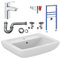 HGMBAD Bundel mit Geberit Vorwandelement Waschtisch Ideal Standard 60 cm Armatur Grohe als Komplettset