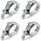 QWORK® Gelenkbolzenschelle, Nutenschrauben Schlauchschellen, T Bolzen Klemme, Edelstahl, 46mm - 52mm, 4 Stück