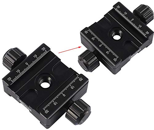 iShoot Metal Double-sided Clamp IS-SJZ50, Two-sided Quick Release Plate Clamp with 3/8' Screw Hole, Compatible with 39mm ARCA-SWISS Fit Camera Quick Release Plate