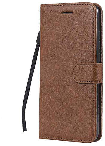 DENDICO Coque pour Huawei P Smart Plus 2019 / Honor 20 Lite, PU en Cuir Coque Portefeuille Étui Housse, Design Classique TPU Coque pour Huawei P Smart Plus 2019 / Honor 20 Lite - Marron