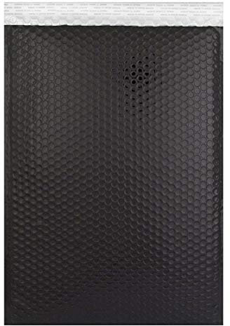 10 Stück farbige Luftpolstertaschen Format 450x325 mm, Luftpolster-Briefumschläge mit Selbstklebeverschluß, Snooploop Metallic Bubble Bags Kuvert Luftpolsterversandtaschen / A3 (schwarz matt)