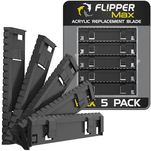FL!PPER Flipper MAX Magnetischer Aquarium-Reiniger ABS Ersatzklingen – gerade Kante 5er-Pack – Acryl-Tanks