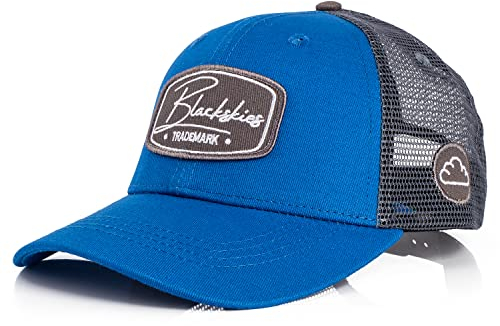 Blackskies® Race Baseball Cap | Herren Damen Premium Trucker Cap | Snapback Schirm Mütze Kappe Basecap Grau-Blau