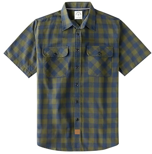 Dubinik® Freizeithemden für Herren Kurzarm Button Down Hemd aus Baumwolle mit Regular Fit