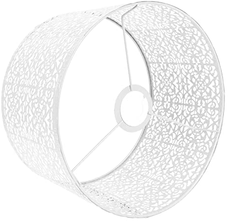 Luxshiny Stehlampe Lampenschirm Metall Lampenschirm Vintage E27 E14 Tischlampe Wandlampe Wandleuchte Pendelleuchte Kronleuchter Deckenleuchte Schirm für Schlafzimmer Wohnzimmer Deko Weiß