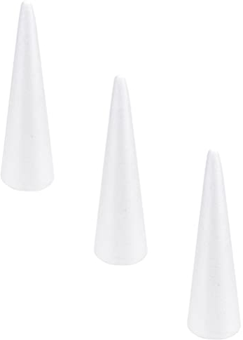 TOPBATHY 3 StüCk 30cm Styroporkegel Weiß - DIY Bastelprojekte FüR Kinder, Weihnachtsdekoration, Kunsthandwerk Und Modellierung