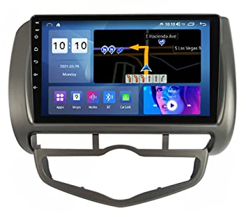 ZYRXRQCDZ 2 Din Touchscreen Autoradio, Bluetooth MP5-Player Unterstützung Carplay/DSP/Bluetooth/Spiegel-Link/FM-Radio/SWC/DAB +/OBD2, Für Honda Jazz City 2002-2017 Mit Rückfahrkamera,M200s 2g+32g
