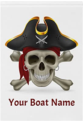 CHIFIGNO Drapeau de pirate personnalisé pour bateaux, piscines et quai - 30,5 x 45,7 cm - Double face - Drapeau de jardin - Pour la maison ou l'extérieur