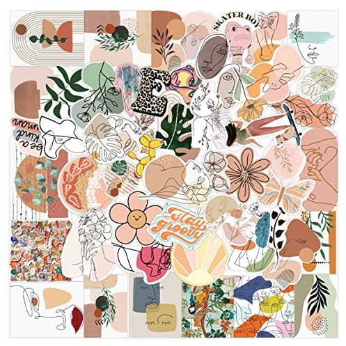 NAVK Vintage Stickers Aesthetic Pack-50Pcs, Bohemia Vinyl Sticker Decoration for Car Laptop Water Bottle Skateboard Phone Scrapbooking, Trendy Gifts for Girl Boy Adults Teens