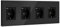 BSEED USB Steckdose Vierfach Schwarz Schuko Steckdose mit USB Anschluss (Max. 2.1A) Typ C Port Unterputz Steckdose Glas Schutzkontakt-Steckdose Ladegerät für Handys, Laptops etc