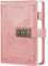 Billtigif Diary with Lock, Journal for Women Girls, Vintage Lock Journal Refillable Personal Locking Notebook Secret Journal with Combination Lock (Pink)