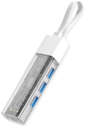 ROLINE Mobiler USB 3.2 Gen 1 Hub, 4fach, Typ A+C Anschlusskabel