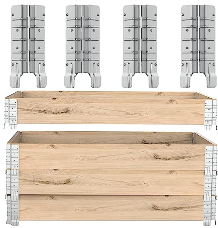 8 Pallet Collar Hinges 4PCS - Stackable and Collapsible for Custom-Depth Raised Garden Bed, Pet Enclosures, Home Storage, and Organization Solutions