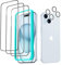 ESR für iPhone 15 Plus für Panzerglas, 3 Displayschutzfolien aus gehärtetem Glas und 2 Set einzelner Kamera Schutzfolien, 2,5D gebogene Kanten, vollständiger Militärnorm Schutz, kratzfest