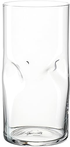 LEONARDO Vesuvio Longdrinkglas - Becher aus hochwertigem Glas in organischer Form - Inhalt 330 ml - Handgemacht - Spülmaschinengeeignet - Trinkglas transparent