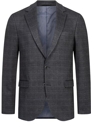 JEFF Herren JFOliver Sakko mit Stretch | Klassische Anzugjacke Herrenjackett Check, 46
