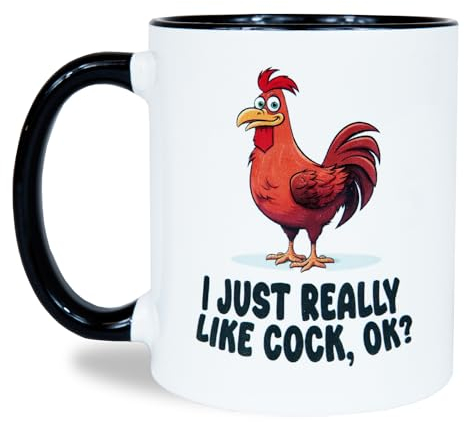 MUGEMS Really Like Cock - Rude Funny Mug Sarcastic Slogan Gifts Adult Humour Rude Gift Cup Joke Mug Secret Santa Gift Christmas for Wife Girlfriend Boyfriend Husband Valentines