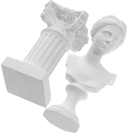 WOFASHPURET Griechischen Mythologie Thema Harz Charakter Statue Römischen Spalte Göttin Figuren 2 Stücke Desktop Decor