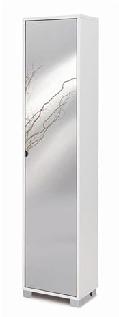 Mondo Viro Columna 1 puerta espejo Mirror1 mueble de madera cm 43x29 190h (blanco llamado/espejo)
