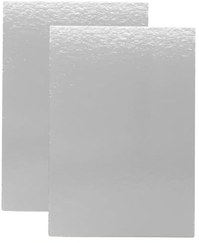 Bases para Tartas Rectangular 40x30 cm | Pack de 10 Plata | Grosor 1 mm | Soporte Expositor en Cartón para Bizcochos, Pasteles y Dulces | Plateado