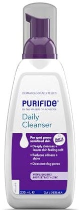 Purifide by Acnecide Daily Cleanser Acne Face Wash for Spot Prone Skin & Blemish Control, For Women and Men, 235ml