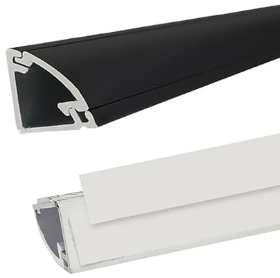 Kabelkanäle Porenfreie Dreieckige Wandkabelabdeckung Zum Verstecken Von TV-Kabeln, Kabelkanäle Mit Selbstklebendem Band, Aluminium-Kabelverschlüsse Für Haus- Und Büroverkabelung ( Color : Black , Size