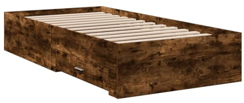 vidaXL Bettgestell mit Schubladen Räuchereiche 90x190 cm Holzwerkstoff