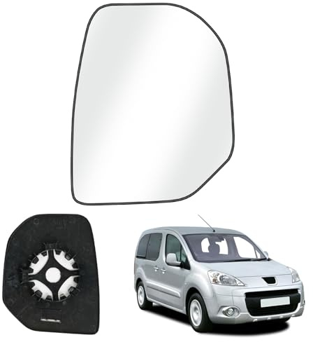 Spiegelglas Ersatz für Citroen Berlingo 2008-2013, Außenspiegel Glas Asphärisch Ersatz für Peugeot Partner 2008-2013, Außenspiegel Verstellbar Umkehrlinse Rückfahrglas (Rechts)