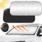 Parasol Coche Delantero 142x80cm, Parasol Delantero Coche Plegable, Protección contra los Rayos UV y el Calor, Apto a la mayoría de Coches y SUV