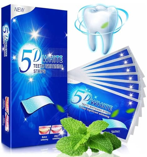 P-Beauty Zahnaufhellungsstreifen 28 Strips - Bleaching zu Hause mit Minzgeschmack - schneeweißes Lächeln - weiße Zähne - Whitestrips - Zahnaufhellung Strip - Zahnaufhellung Gel - bleaching stripes
