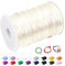 CAMAL 2mm Fil Nylon pour Bracelet, 100m Fil Bracelet Cordon Satin Cordon Bracelet Coulissant Coloré Ficelle Collier pour Pendentif, Perles, Creation Bijoux, DIY Artisanat (Beige)