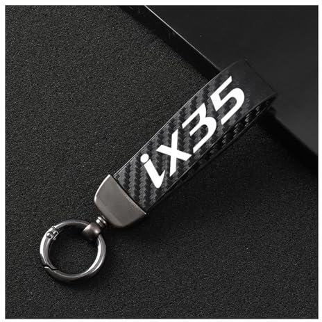 Générique Porte-CléS De Voiture pour Hyundai ix35, Porte-CléS De Voiture en Microfiber Cuir avec Anneau en D Pivotant à 360°,Black