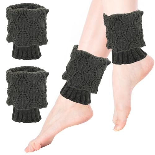 ALLY-MAGIC Womens Winter Warm Leg Warmers Soft Crochet Knitted Twist Boot Cuffs Topper Socks Short Ankle Warmers Leg Cuffs Boot Warmers for Women Girls Y7FKWT