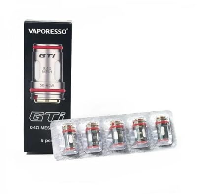 VAPORESSO GTI Coil 0.4 Ohm [Pack of 5] - Mesh, Sub-Ohm Vaping, Optimal Flavour, Vapour Production, Replacement Coils for Armour Max, Armour S Kit, Vape Coils, No Nicotine