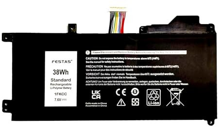 FESTAS 1FKCC Laptop Ersatz Akku für Dell Latitude 7200 7210 2-in-1 Series T04J T04J001 T04J002 Series 09NTKM 9NTKM 0D9J00 D9J00 0KWWW4 KWWW4 T5H6P 4JFDV 7.6V 38Wh