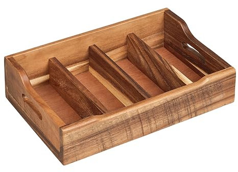 Tala Extra Large Cutlery Tray W/4 Compartments In Natural Acacia