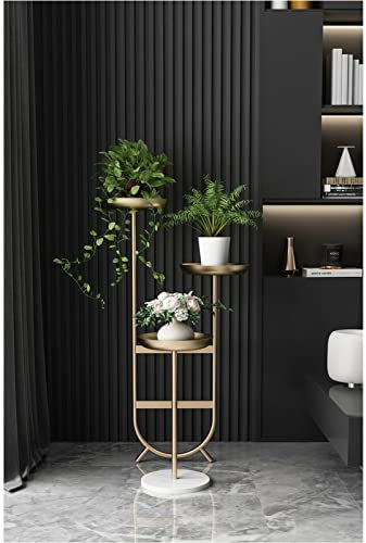 KWMAEEUID Pflanzenständer für draußen – Blumenständer für drinnen – Pflanzen-Organizer-Halter, 3-stufiger Blumenständer aus Metall, Eck-Aufbewahrungsregal aus Schmiedeeisen, einfach