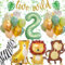 2 Geburtstag Deko Junge Mädchen, Dschungel Geburtstagsdeko 2 Jahr Junge, 2 Jahr Kindergeburtstag Deko mit Safari Luftballons 2. Geburtstag