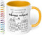 Freundschafts-Tasse mit Namen – „Ich wünschte, du würdest nebenan wohnen!“ – Personalisierte Geschenk-Idee für beste Freundin BFF - Abschiedsgeschenk - Keramik, ca. 330ml, Goldgelb