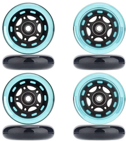 WSDAV Inline Skate Rollen Outdoor & Indoor Inline Skate Ersatzrollen 85a Rollhockey Rollen mit Kugellagern ABEC-9 & schwimmende Spacer, 8er Pack