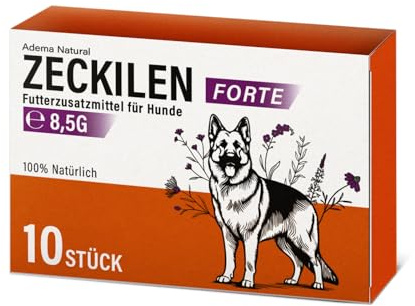 Adema Natural® Zeckilen – Zeckenschutz Hund – Zeckentabletten für Hunde - Ideal für den täglichen Gebrauch und den Schutz unterwegs - Futterergänzung mit natürlichen Inhaltsstoffen