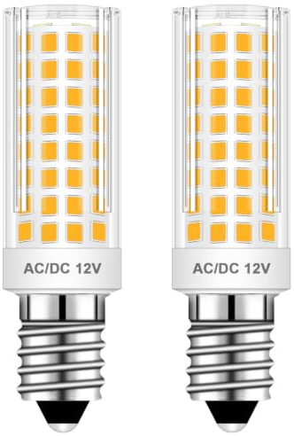 TRIJZHOU E14 LED Lampe 4W AC/DC12V Warmweiß 3000K 2er-Pack | nicht dimmbar, ersetzt 40W Halogen, 450 Lumen, Niederspannung, Mais-Design, für Wohnmobil, Solar, Camper, Marine