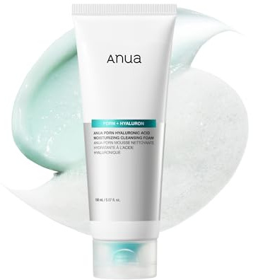 ANUA PDRN Hyaluronic Acid Moisturizing Cleansing Foam, Daily Gentle Face Wash for Dry Skin, Hydrating Facial Cleanser with PDRN, Barrier Repair & Glass Skin, Korean Skincare, 5.07 fl oz.