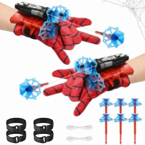 Gant de Lanceur Spiderm, 2 Pièces Spiderm Launcher d'araignée,Jouets de Poignet Lanceur de héros Spiderm Launcher Spiderm Gant de Cosplay,Spiderm Lanceur de Toile,Jouets Educatifs pour Enfants