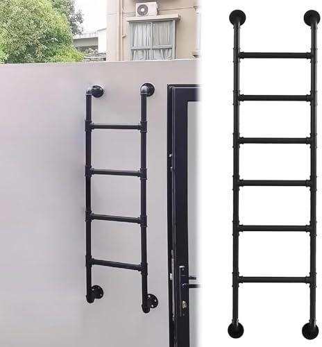 QYMYOZ Scala di Uscita per Interni ed Esterni per Finestra, seminterrato, soppalco in Ferro, Scala a pioli da Parete per Letto a Castello, Camper, Scala di Uscita antincendio p